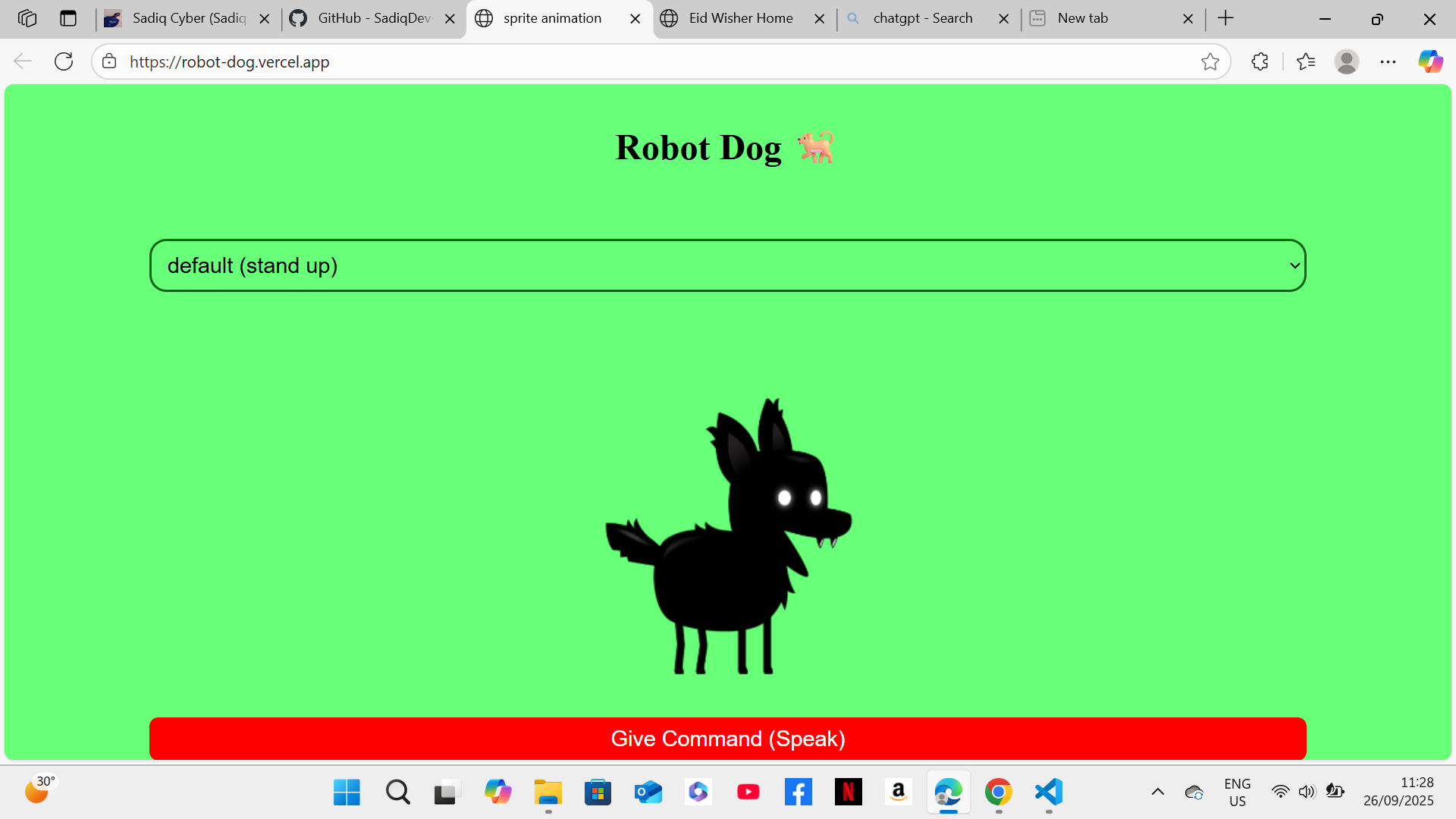 robot dog: sadiq stech